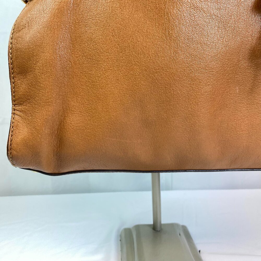 Michael Kors Hamilton Brown Pebbled Leather Satchel | Gold Hardware ✨ Maeve - Picture 7 of 12